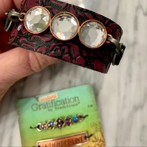 Handtooled leather wrist band